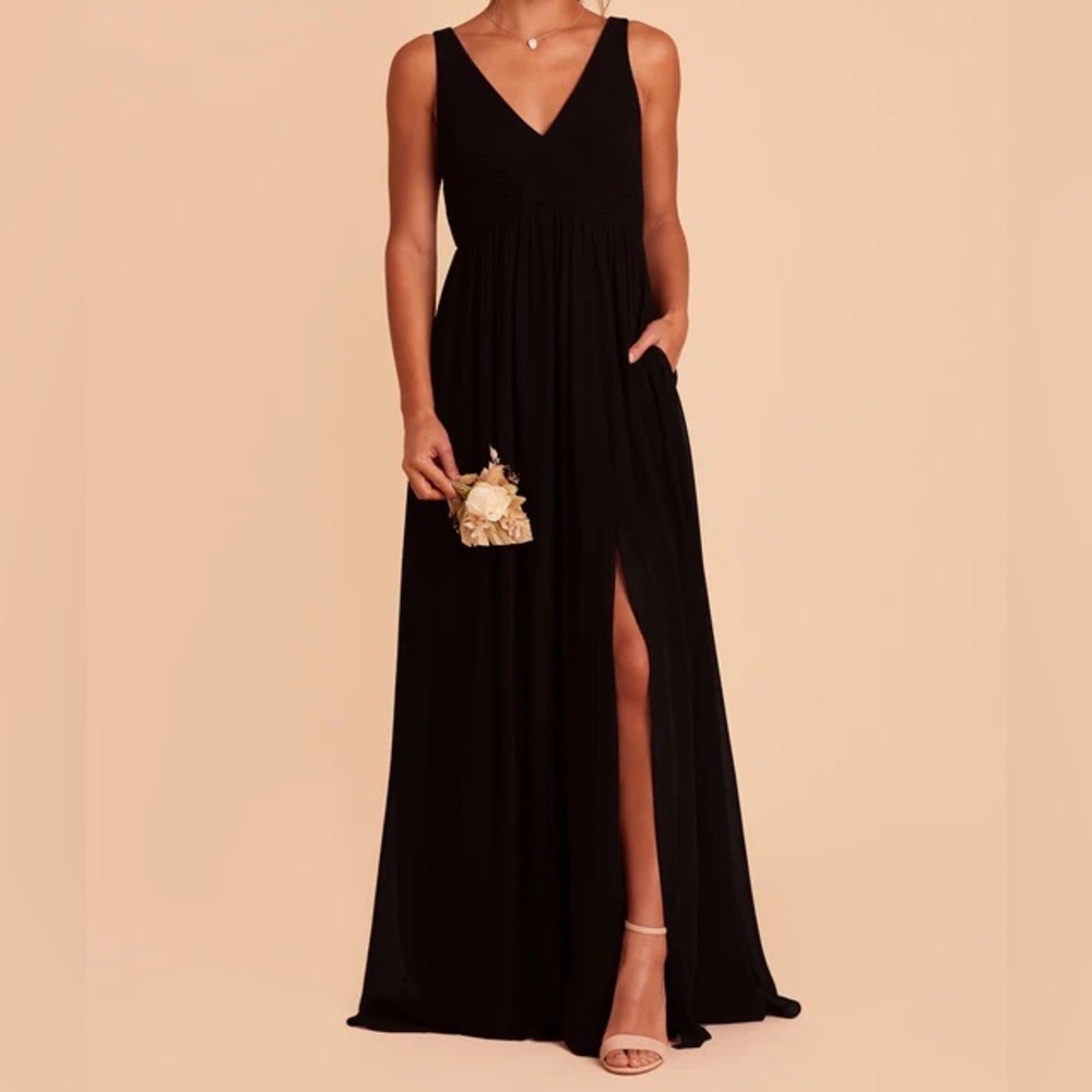 Birdy Gray Laurie Empire Bridesmaids Dress in Black